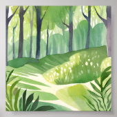 Droombossen | Bos Waterverf Landschap Poster (Voorkant)