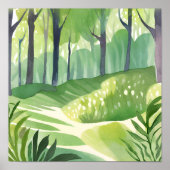 Droombossen | Bos Waterverf Landschap Poster (Voorkant)