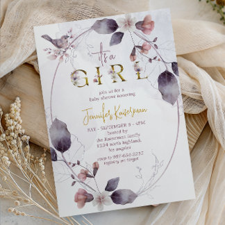 Droombosvogel Stof Roze Baby Shower Kaart