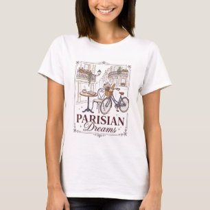 Droomcafé van Parijs & Fiets-T-Stijl T-shirt