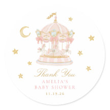 Droomcarrousel Baby Shower Bedankt Sticker