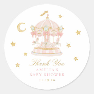 Droomcarrousel Baby Shower Bedankt Sticker