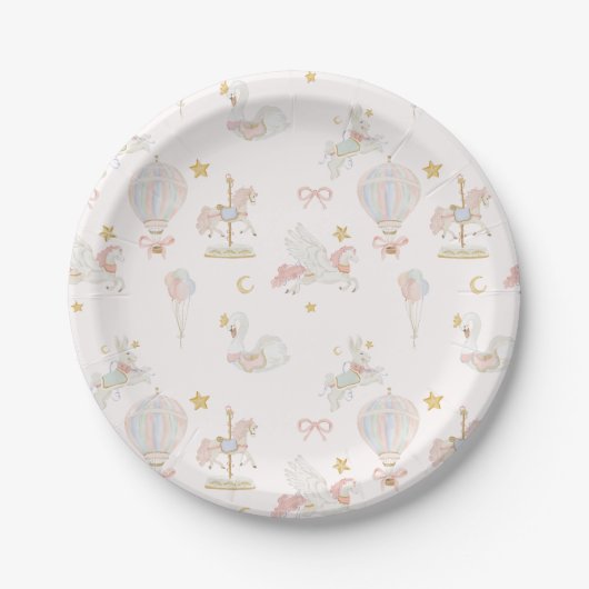 Droomcarrousel Baby Shower Bord (Voorkant)