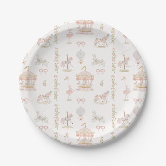 Droomcarrousel Baby Shower Bord (Voorkant)
