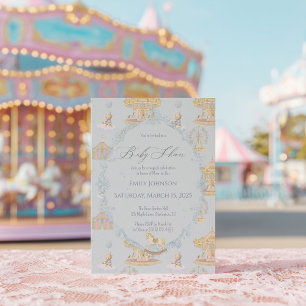 Droomcarrousel Baby Shower Feestje Kaart