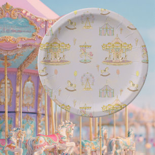 Droomcarrousel Baby Shower Feestje Papieren Bordje