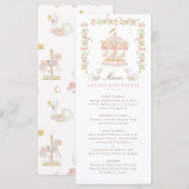 Droomcarrousel Baby Shower Menu (Voorkant / Achterkant)