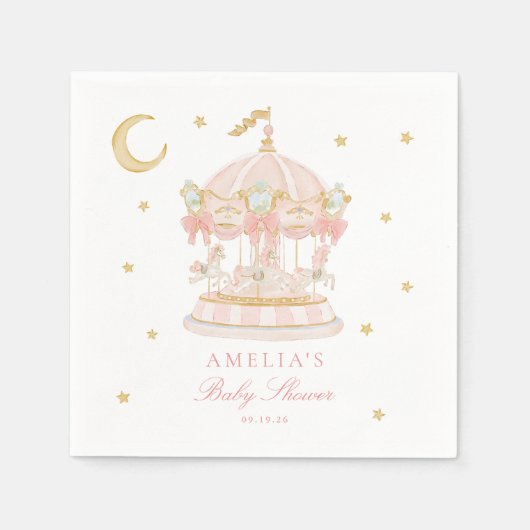 Droomcarrousel Baby Shower Servetten (Voorkant)