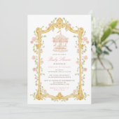 Droomcarrousel Baby Shower Uitnodiging (Staand voorkant)
