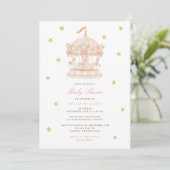 Droomcarrousel Baby Shower Uitnodiging (Staand voorkant)