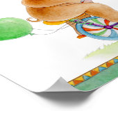 Droomcircus neushoorn bruin groene kinderkamer pos poster (Hoek)