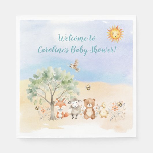 Droomdierlijke Baby Shower Servet (Voorkant)