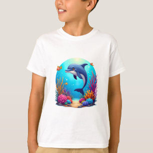 Droomdolfijn in Levendige Koraalrif T-shirt