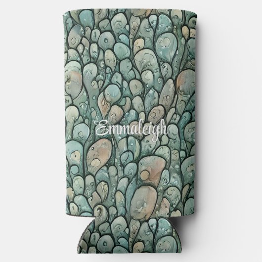 Droomdruppels met initialen seltzer blikjeskoeler (Achterkant)