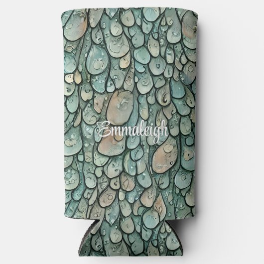 Droomdruppels met initialen seltzer blikjeskoeler (Voorkant)