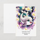 Droomduikende dolfijn verjaardag bedankkaart (Voorkant / Achterkant)