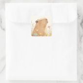 Droomende capybara vierkante sticker (Tas)