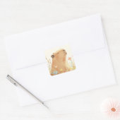 Droomende capybara vierkante sticker (Envelop)