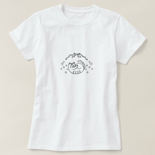 Droomerige Slaperige Kat T-shirt (Design voorkant)