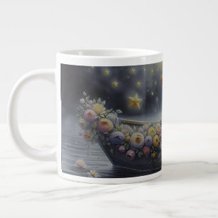 Droomfantasie voor meisjes met maanlicht grote koffiekop