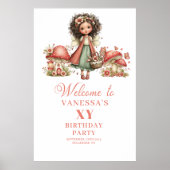 Droomfee 7e Verjaardag Roze Welkom Poster (Voorkant)