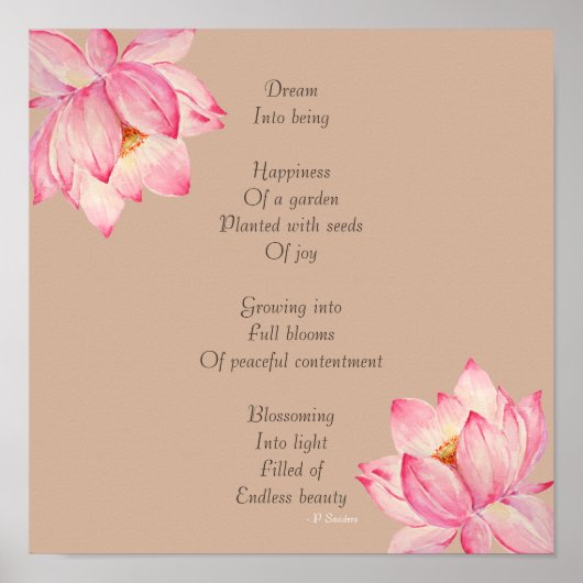 Droomgedicht met Lotusbloemen Poster (Voorkant)