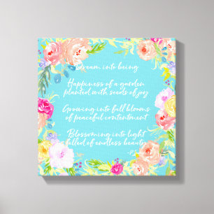 Droomgedicht Waterverf Floral Canvas Afdruk