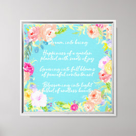 Droomgedicht Waterverf Floral Canvas Afdruk