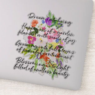 Droomgedicht Waterverf Flowers Sticker