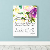 Droomgedicht Waterverf Paarse Bloemen Canvas Afdruk (Insitu (Houten vloer))