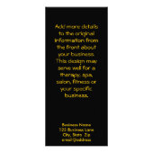 droomgeel en groen vedertje reclamekaart (Achterkant)