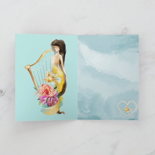 Droomgepersonaliseerde waterverf Zeemeermin Birthd Kaart (Binnen)