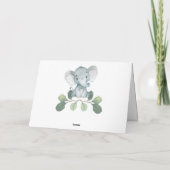 droomgrijs goudhoudend olifant Baby shower Bedankkaart (Achterkant)