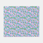 Droomgroene Kikkers Roze Fleece Dekbed Deken (Voorkant (Horizontaal))