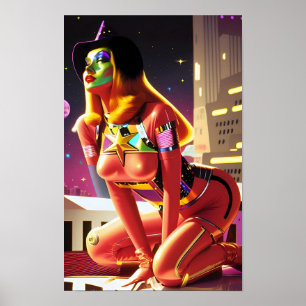 Droomheks over Metropolis Ken Gage Sci-Fi Poster