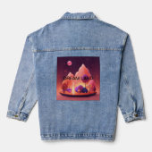 Droomhuis onder een roze maan. denim jacket (Achterkant)