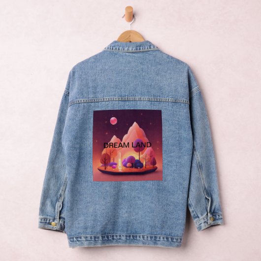 Droomhuis onder een roze maan. denim jacket (Hangar)