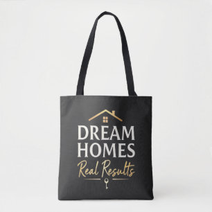 Droomhuizen, echte resultaten makelaar in onroer tote bag
