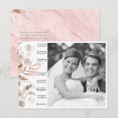 Droomig olievraaghuwelijk Dank je Blush Pink ID817 Aankondigingskaart (Voorkant / Achterkant)