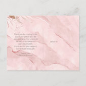 Droomig olievraaghuwelijk Dank je Blush Pink ID817 Aankondigingskaart (Achterkant)