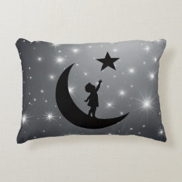 Droomjager Cute Minimalistische Maan- en Sterdesig Accent Kussen