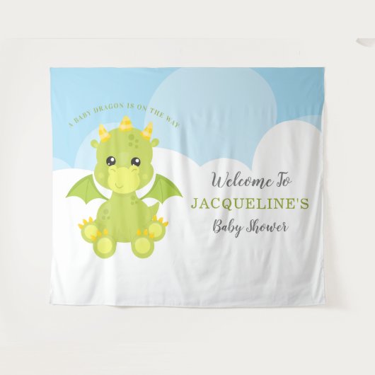 Droomjongen Drak Babyfeestje  Wandkleed (Voorkant (horizontaal))