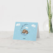 Droomjongetje Bambi & blue Flowers moon Clouds Bedankkaart (Achterkant)