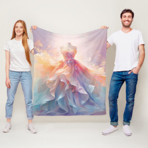 Droomjurk Couture Kunstwerk in Pasteltinten Fleece Deken