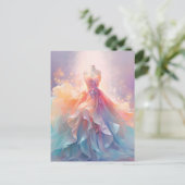 Droomjurk Couture Pastel Kleur Kunst Briefkaart (Staand voorkant)