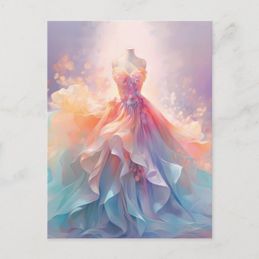 Droomjurk Couture Pastel Kleur Kunst Briefkaart (Voorkant)