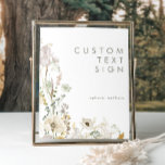 Droomkaart en -cadeau met eigen tekst poster<br><div class="desc">Deze Whimsical Wildflower wenskaarten en cadeaus met aangepaste tekstposter is perfect voor je simpele, elegante boho-huwelijk. Het moderne, rustieke groen vergezeld van de minimalistische waterverf-wildbloemen helpen je visie tot leven te brengen! Dit ontwerp met mooie gouden bloemen, accenten van boheem groen en paars maakt je droomhuwelijk met een minimalistische herfstbloemen-floral...</div>