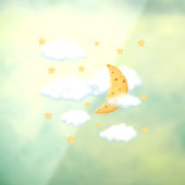 Droomkaas Moon & Stars in fluffy Clouds Kinder Raamsticker (Vel 3)