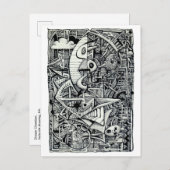 Droomkamer, inkttekening briefkaart (Voorkant / Achterkant)