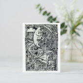 Droomkamer, inkttekening briefkaart (Staand voorkant)